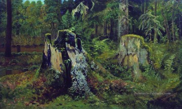  1892 art - paysage avec souche 1892 Ivan Ivanovitch